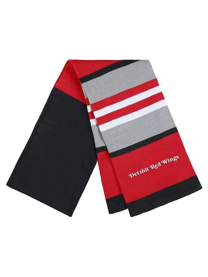 Женский комплект из перчаток и шарфа в полоску Detroit Red Wings Wear By Erin Andrews — изображение 2 из 3, черный красный