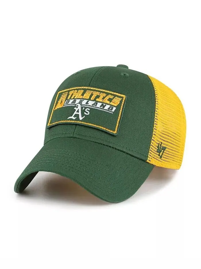 Зелено-золотая регулируемая кепка Levee MVP Trucker для больших мальчиков и девочек Oakland — изображение 1 из 2
