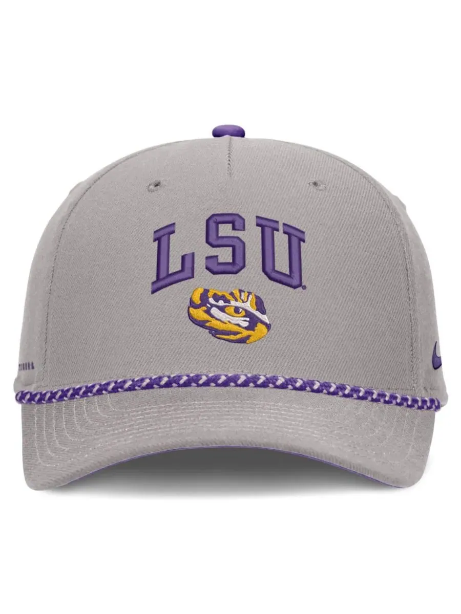 Бейсболка Nike с принтом LSU Tigers, модель Primetime Rise Rope — изображение 2 из 5, серый фиолетовый