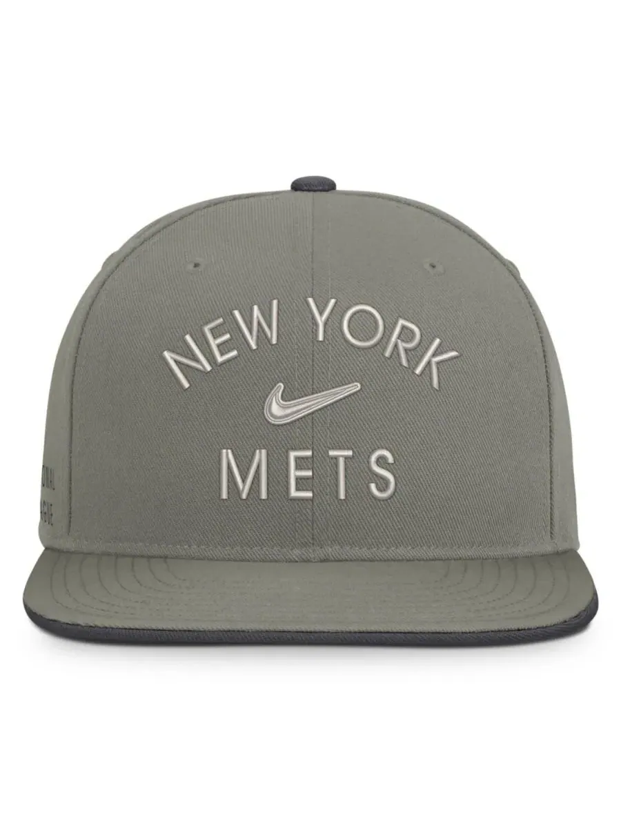 Бейсболка Nike с высокой тульей и плоским козырьком, New York Mets — изображение 2 из 5, серый