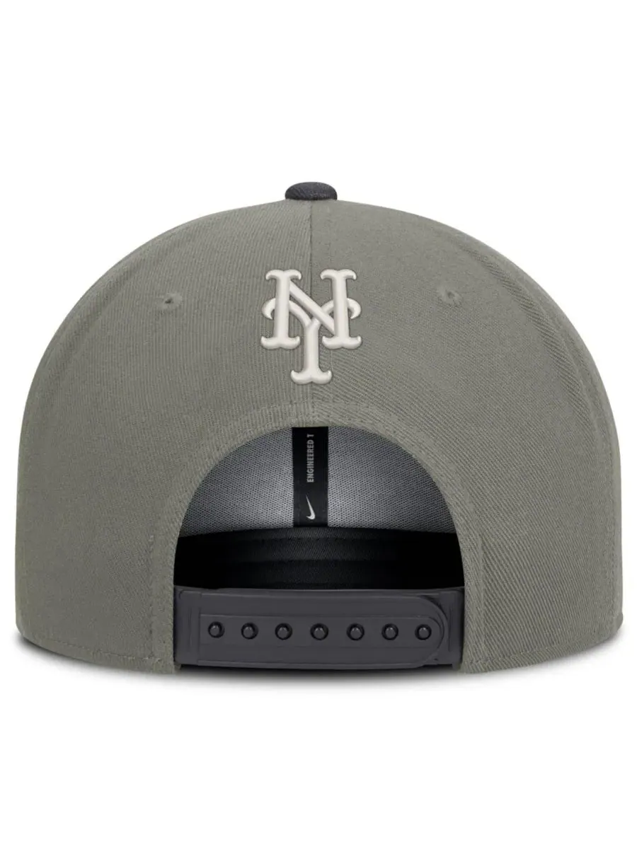 Бейсболка Nike с высокой тульей и плоским козырьком, New York Mets — изображение 4 из 5, серый