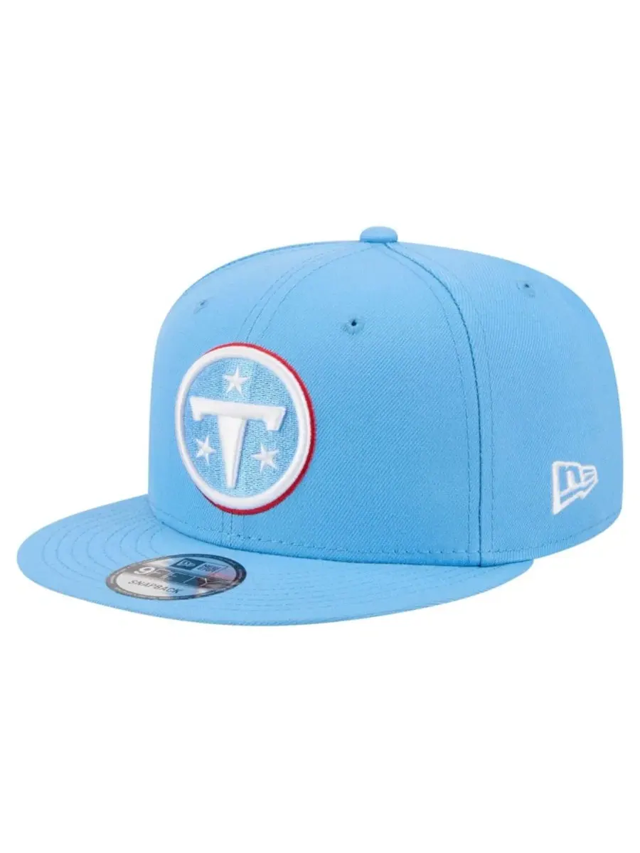 Кепка-снапбек с высокой тульей и вышитым логотипом Tennessee Titans New Era — изображение 1 из 7, светлый синий