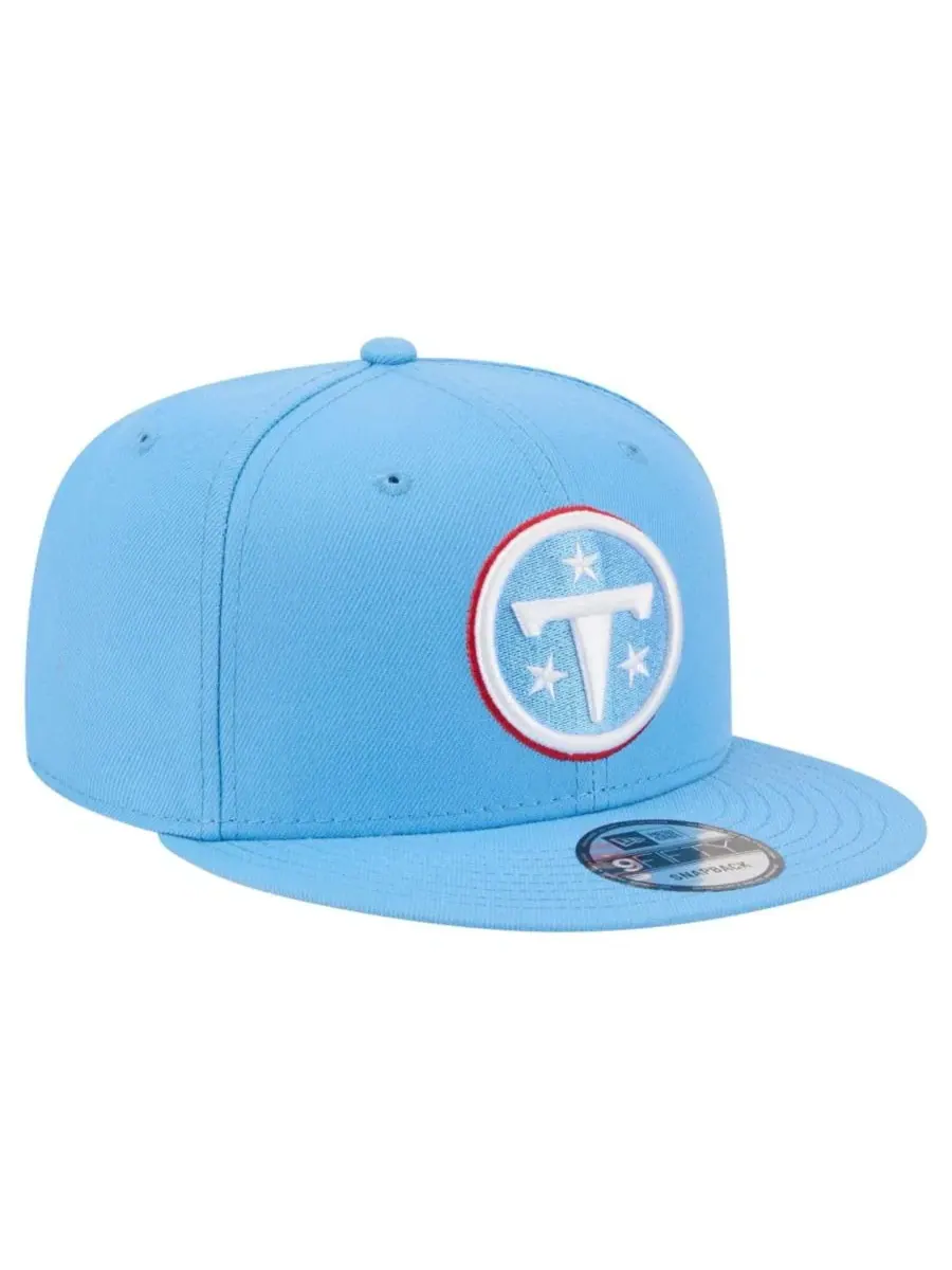 Кепка-снапбек с высокой тульей и вышитым логотипом Tennessee Titans New Era — изображение 3 из 7, светлый синий