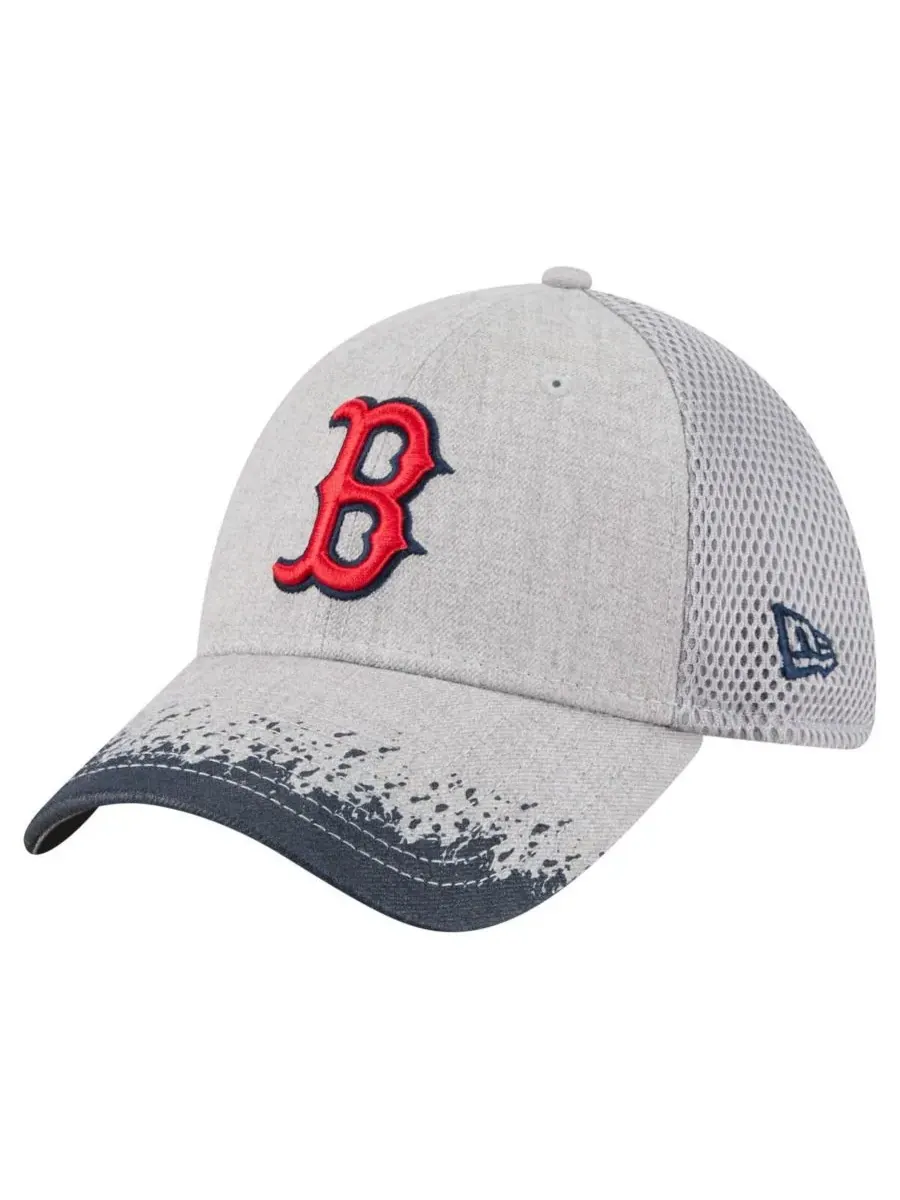 New Era Мужская серая кепка Boston Red Sox с козырьком и рисунком в виде брызг краски, модель — изображение 1 из 4, серый