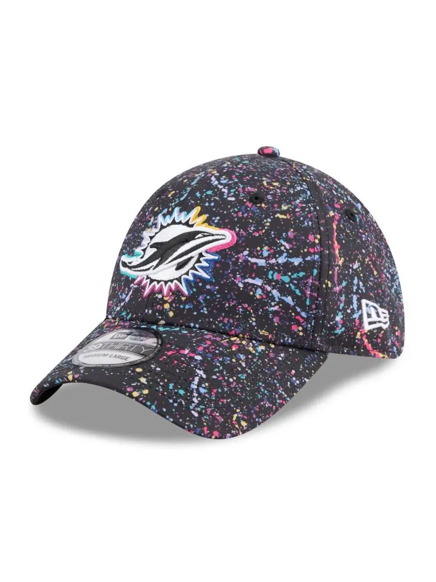 New Era Мужская черная кепка Miami Dolphins 2025 NFL Crucial Catch 39THIRTY Flex Hat — изображение 2 из 4, черный