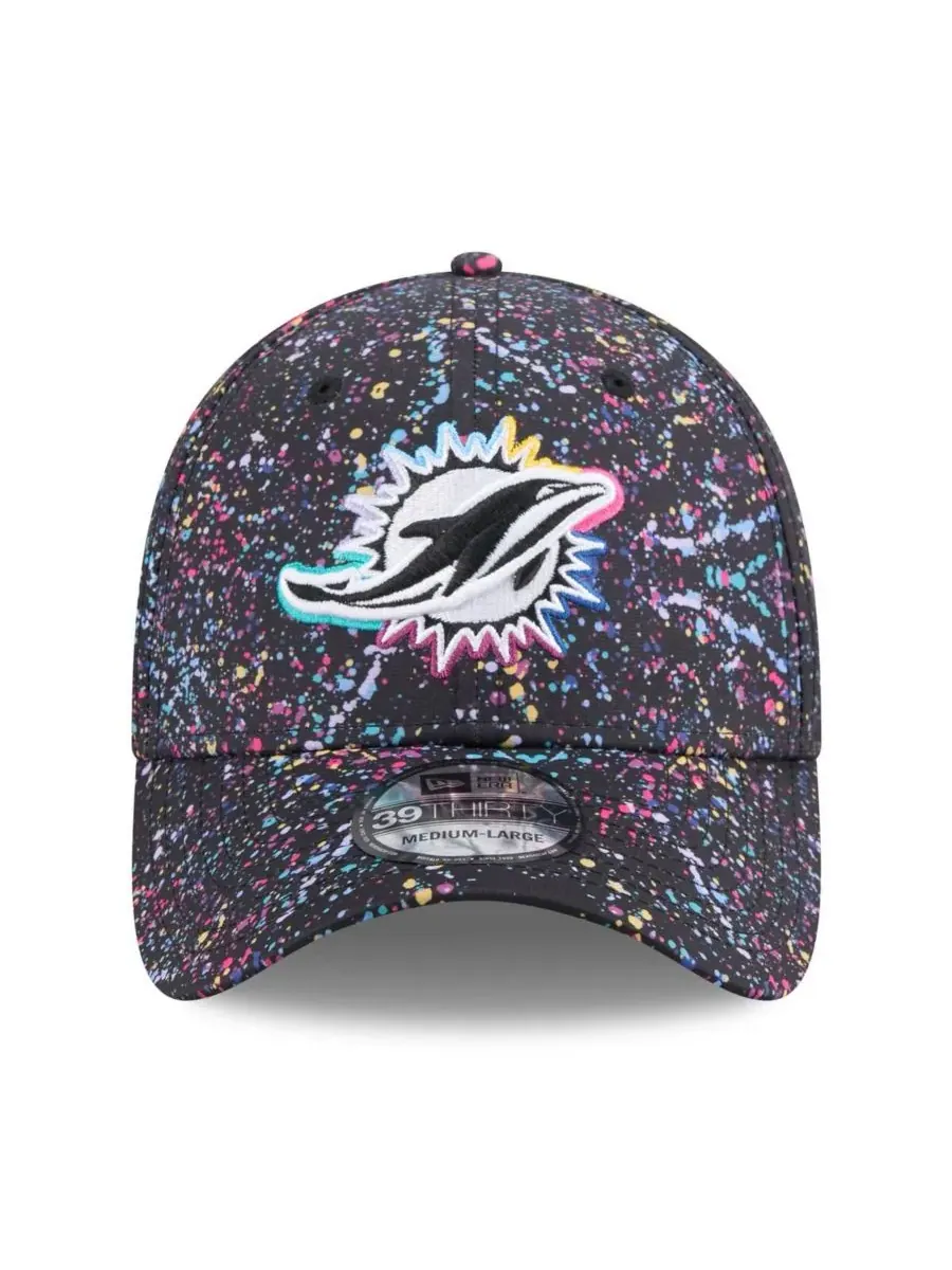 New Era Мужская черная кепка Miami Dolphins 2025 NFL Crucial Catch 39THIRTY Flex Hat — изображение 4 из 4, черный