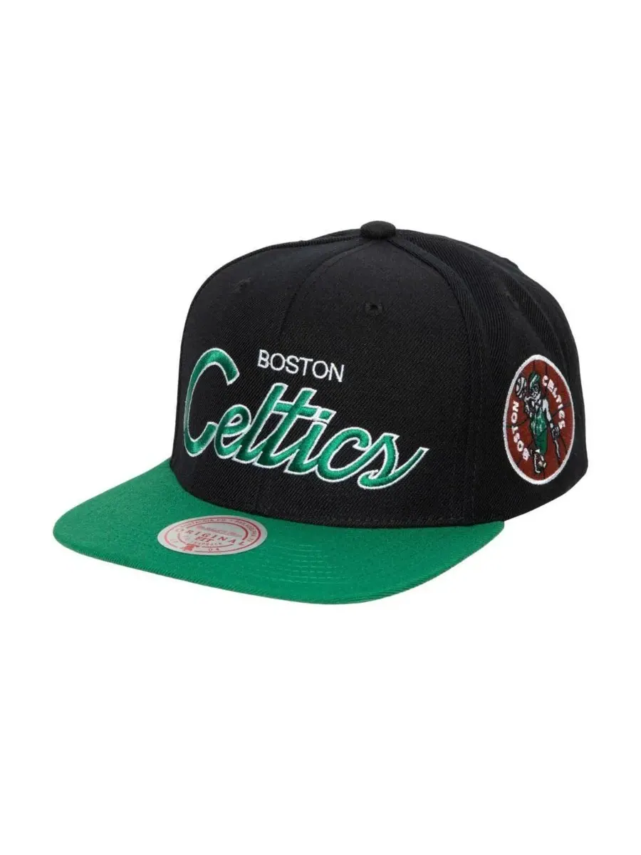 Mitchell & Ness Мужская черная кепка Boston Celtics Hardwood Classics MVP Team Script 2.0 Snapback — изображение 1 из 1