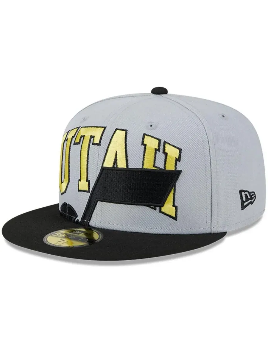 New Era Мужская двухцветная кепка Utah Jazz Tip-Off 59FIFTY серого/черного цвета — изображение 1 из 4, серый черный