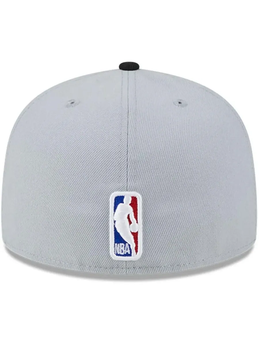 New Era Мужская двухцветная кепка Utah Jazz Tip-Off 59FIFTY серого/черного цвета — изображение 4 из 4, серый черный