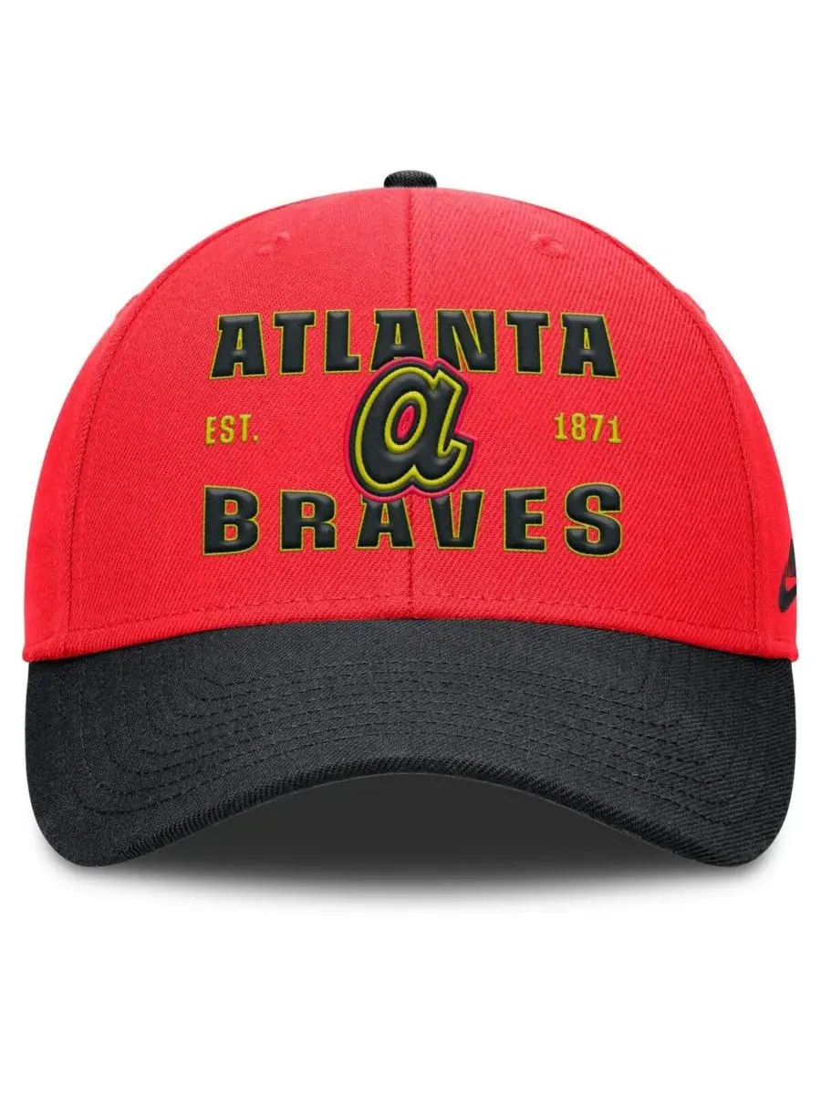 Nike Мужская кепка Atlanta Braves Neon 90s Rise Adjustable — изображение 2 из 4, черный