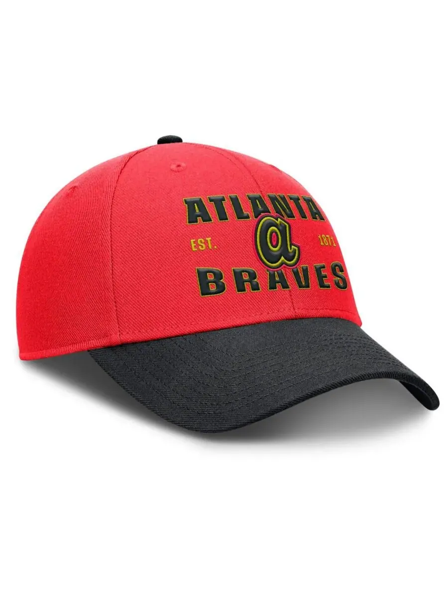 Nike Мужская кепка Atlanta Braves Neon 90s Rise Adjustable — изображение 3 из 4, черный