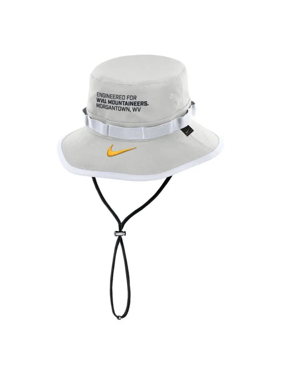 Nike Мужская серая панама West Virginia Mountaineers 2025 Sideline Apex Boonie Bucket Hat — изображение 2 из 2, серый
