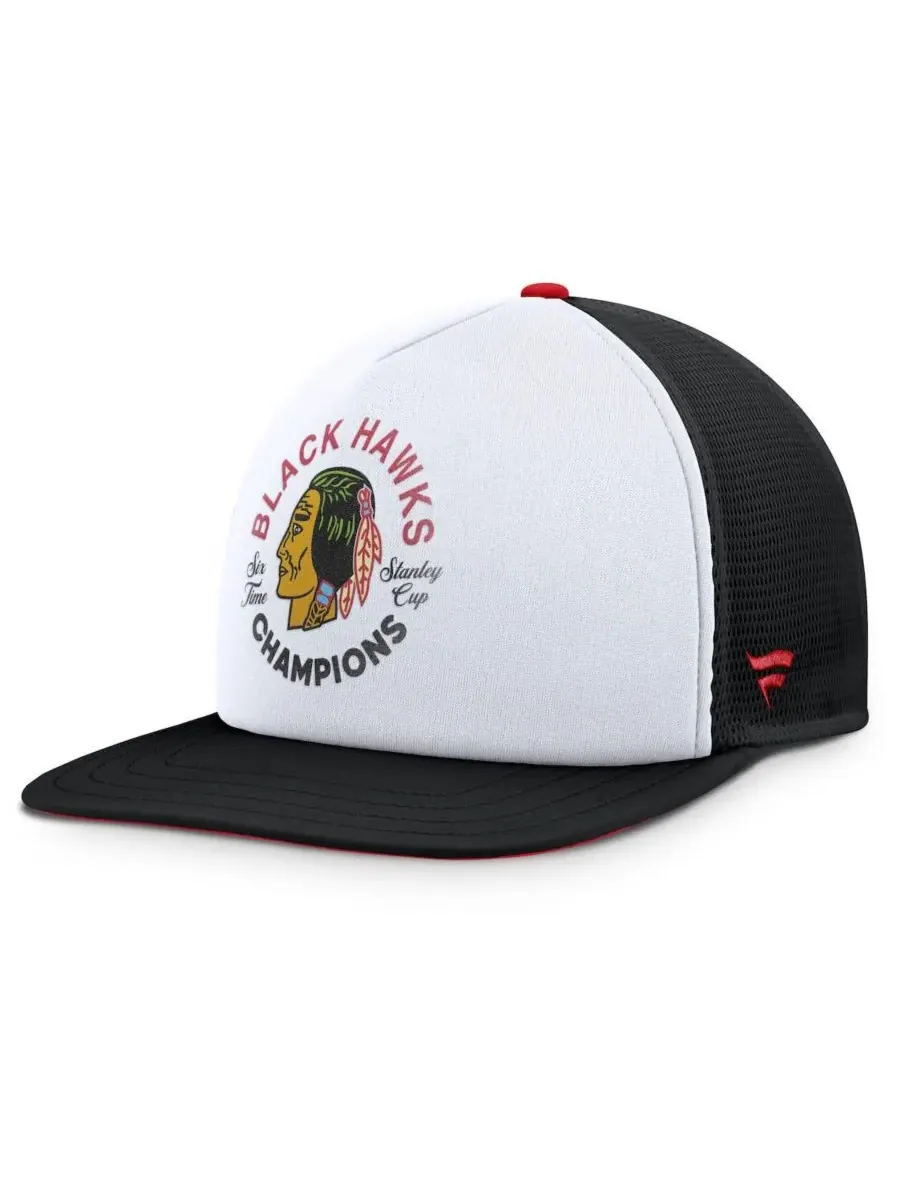 Fanatics Мужская бело-черная бейсболка Chicago Blackhawks из коллекции Decades с — изображение 1 из 4, белый черный