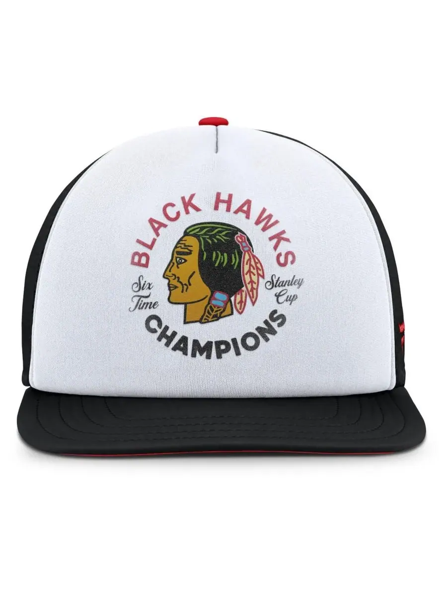 Fanatics Мужская бело-черная бейсболка Chicago Blackhawks из коллекции Decades с — изображение 2 из 4, белый черный