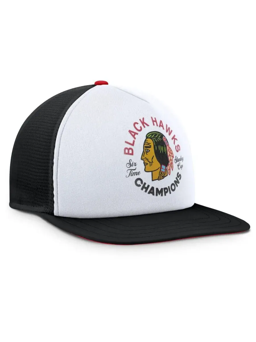 Fanatics Мужская бело-черная бейсболка Chicago Blackhawks из коллекции Decades с — изображение 3 из 4, белый черный