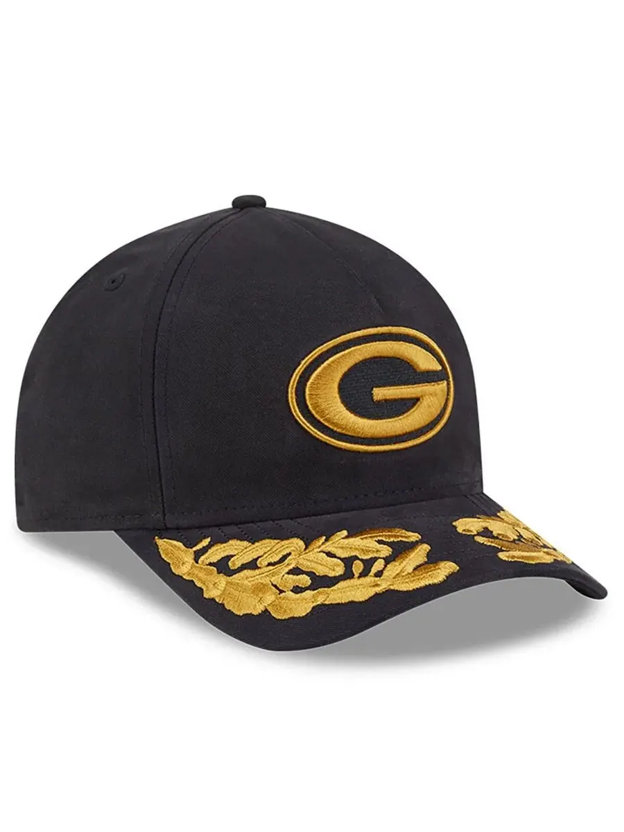New Era Мужская черная регулируемая кепка Alpha Industries Green Bay Packers A-Frame 9FORTY — изображение 3 из 4, черный
