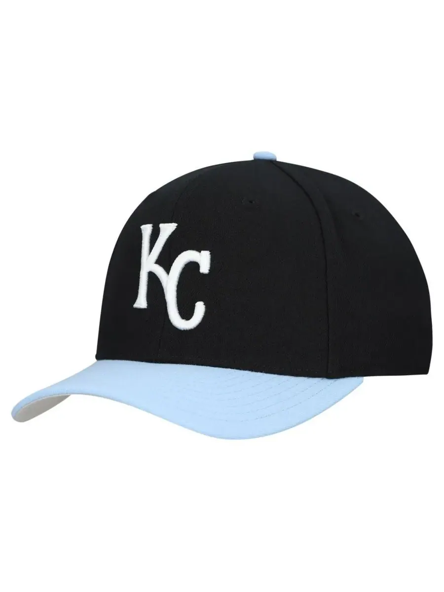 Mitchell & Ness Мужская и женская черная регулируемая бейсболка Kansas City Royals Basic Coop Pro — изображение 1 из 4