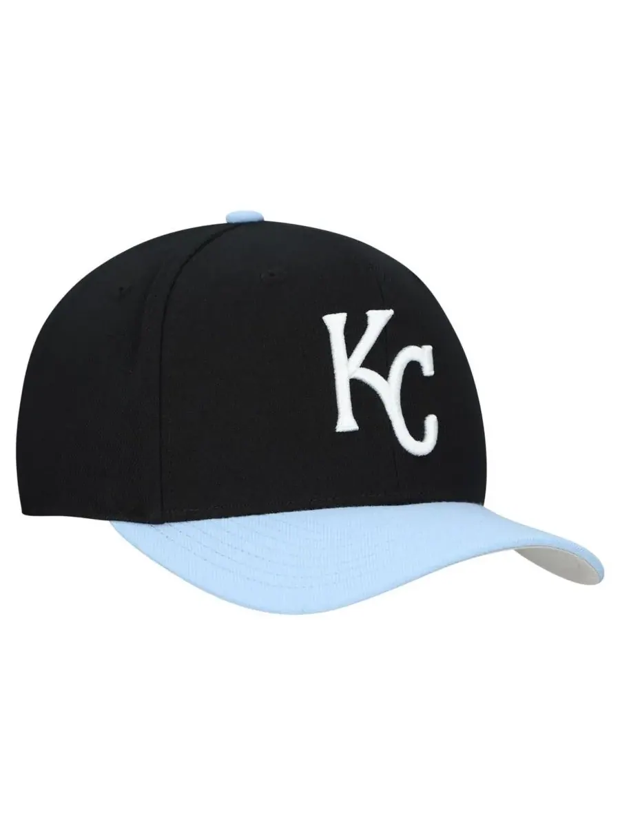 Mitchell & Ness Мужская и женская черная регулируемая бейсболка Kansas City Royals Basic Coop Pro — изображение 3 из 4