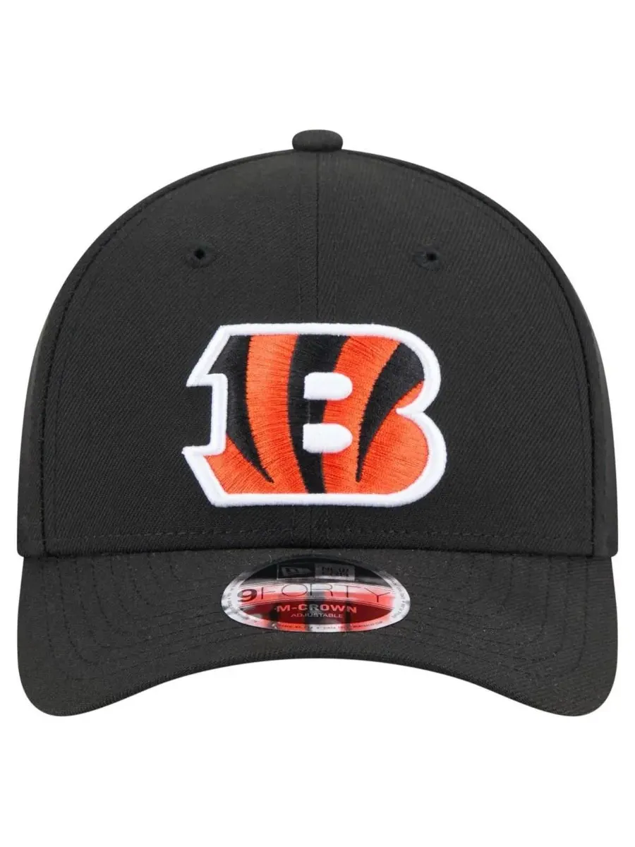 New Era Мужская черная регулируемая кепка Cincinnati Bengals Team Collection 9FORTY M-Crown — изображение 2 из 4, черный