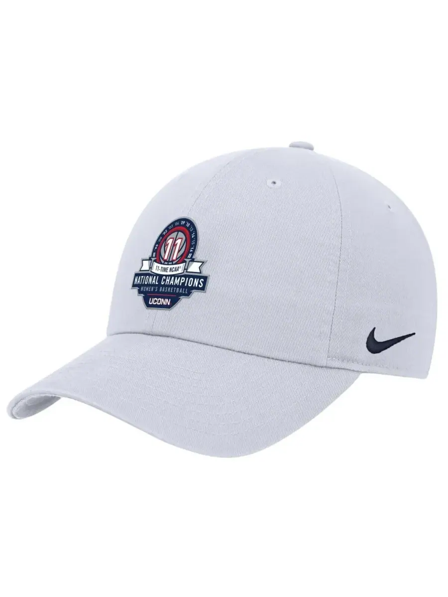Nike Мужская белая регулируемая кепка UConn Huskies, посвященная 11-кратным чемпионам NCAA — изображение 1 из 2, белый