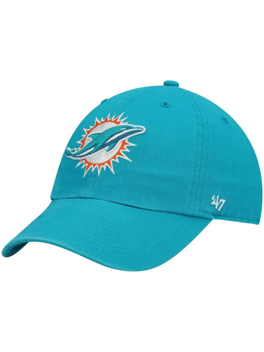 '47 Brand Детская регулируемая кепка с логотипом Miami Dolphins цвета аквамарин — изображение 1 из 4, голубой