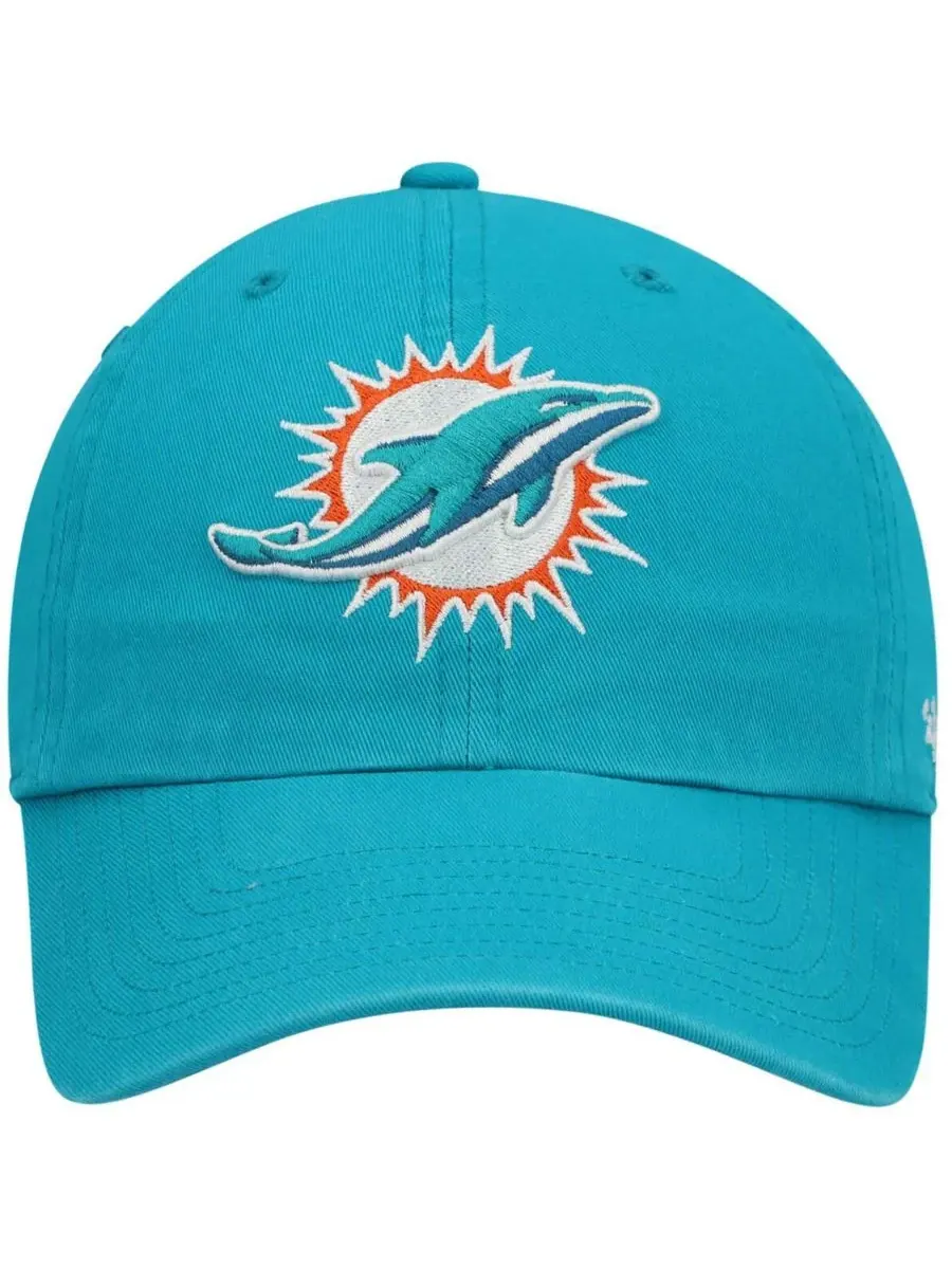 '47 Brand Детская регулируемая кепка с логотипом Miami Dolphins цвета аквамарин — изображение 2 из 4, голубой