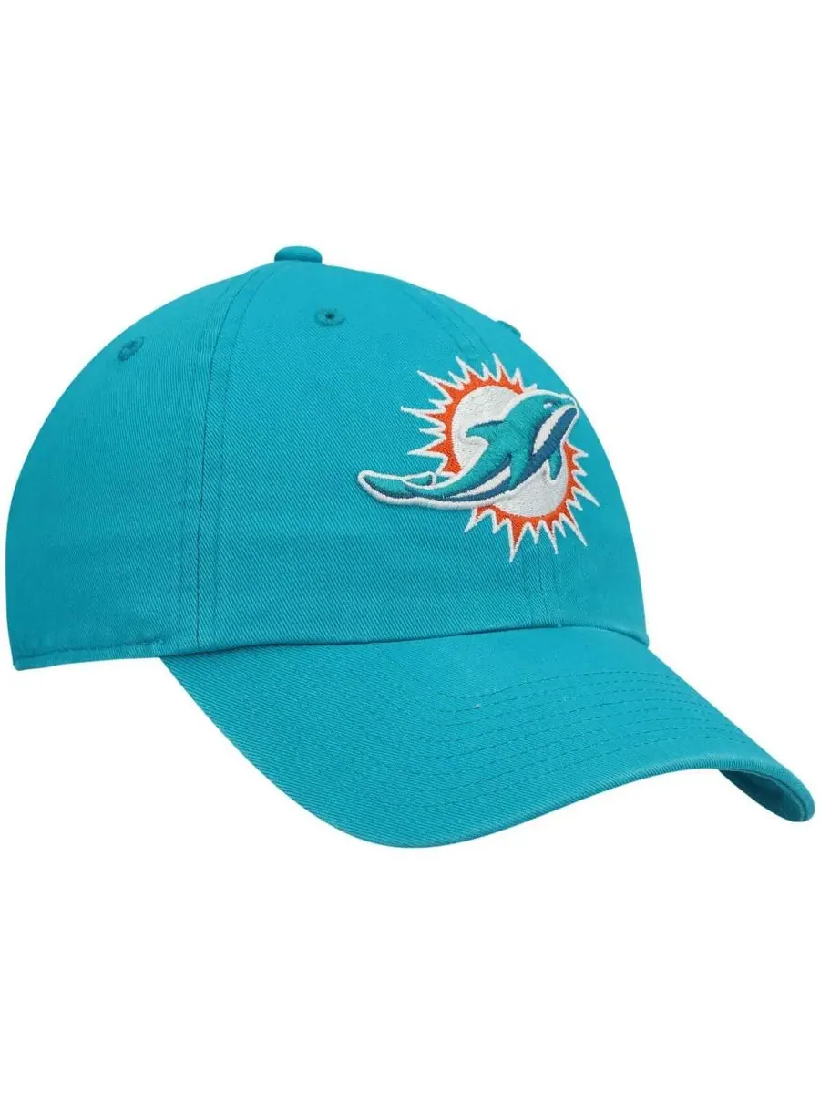 '47 Brand Детская регулируемая кепка с логотипом Miami Dolphins цвета аквамарин — изображение 3 из 4, голубой