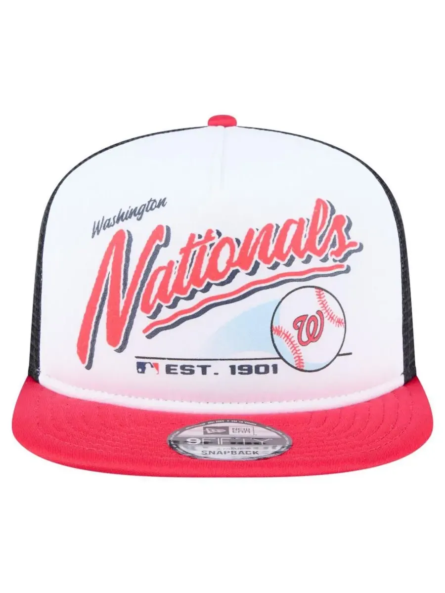 New Era Мужская бело-красная кепка-тракер Washington Nationals в стиле ретро с надписью 9FIFTY — изображение 2 из 5