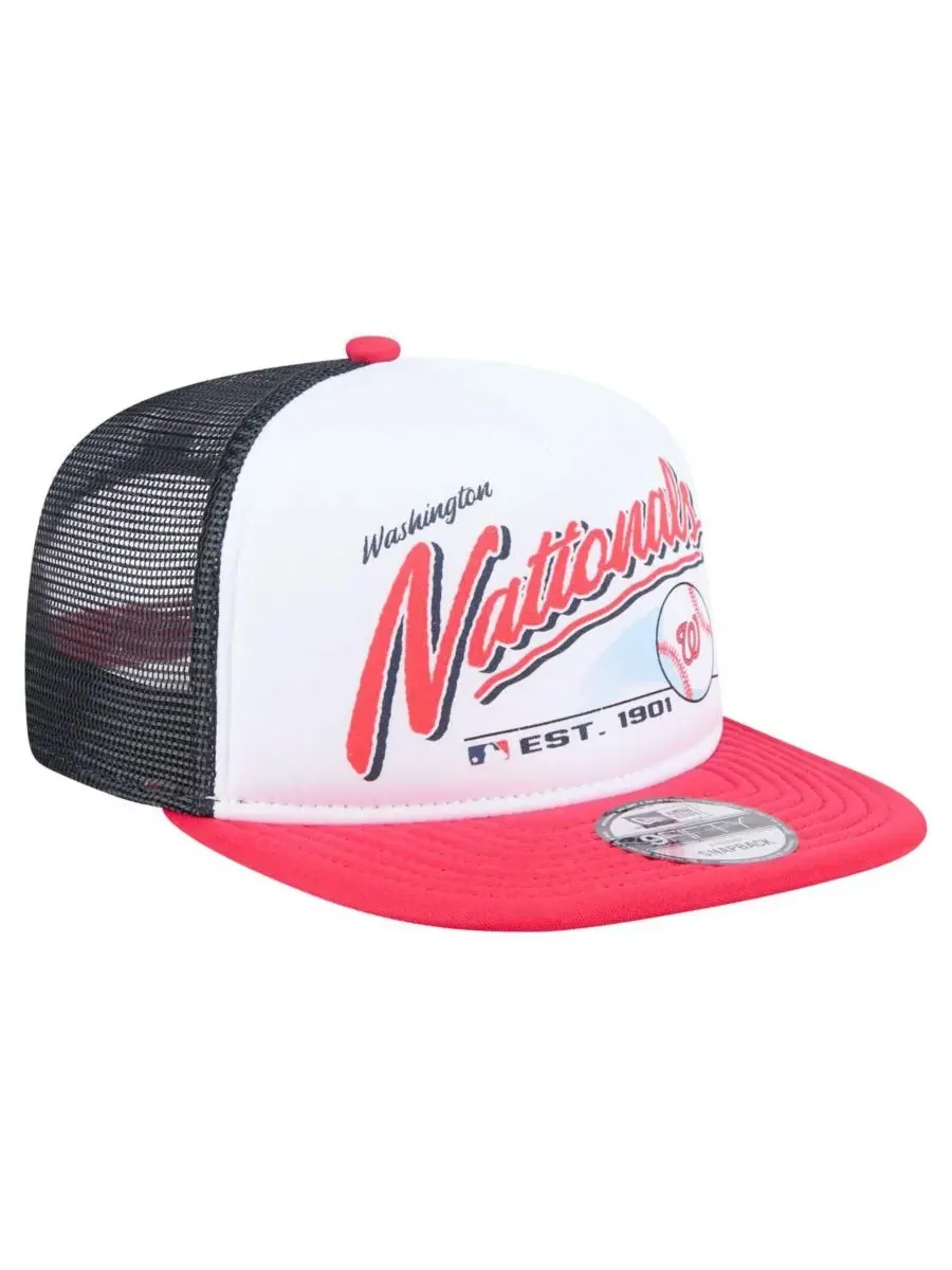 New Era Мужская бело-красная кепка-тракер Washington Nationals в стиле ретро с надписью 9FIFTY — изображение 3 из 5