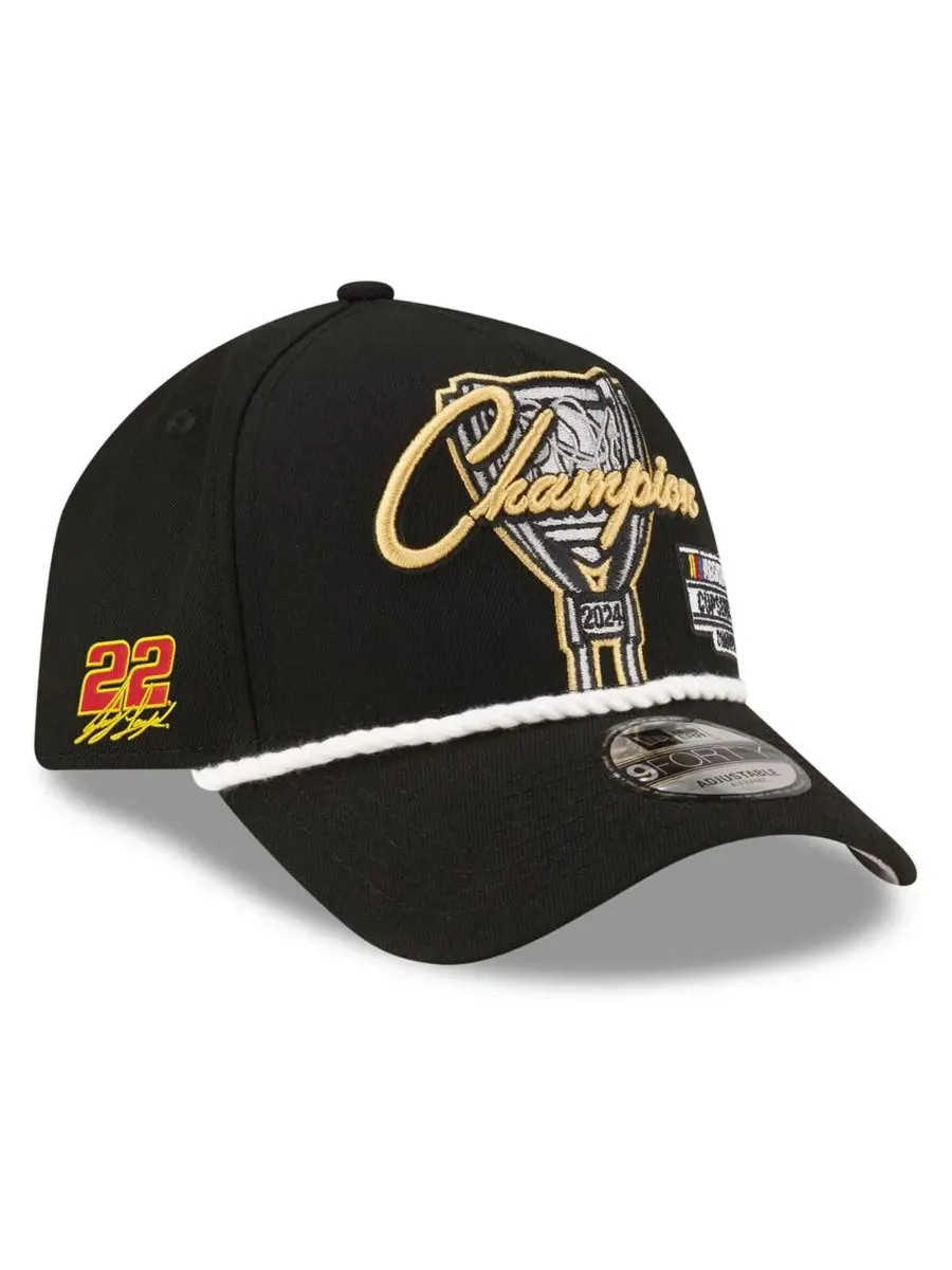New Era Мужская черная регулируемая кепка Joey Logano 2024 NASCAR Cup Series Champion 9FORTY — изображение 1 из 4, черный