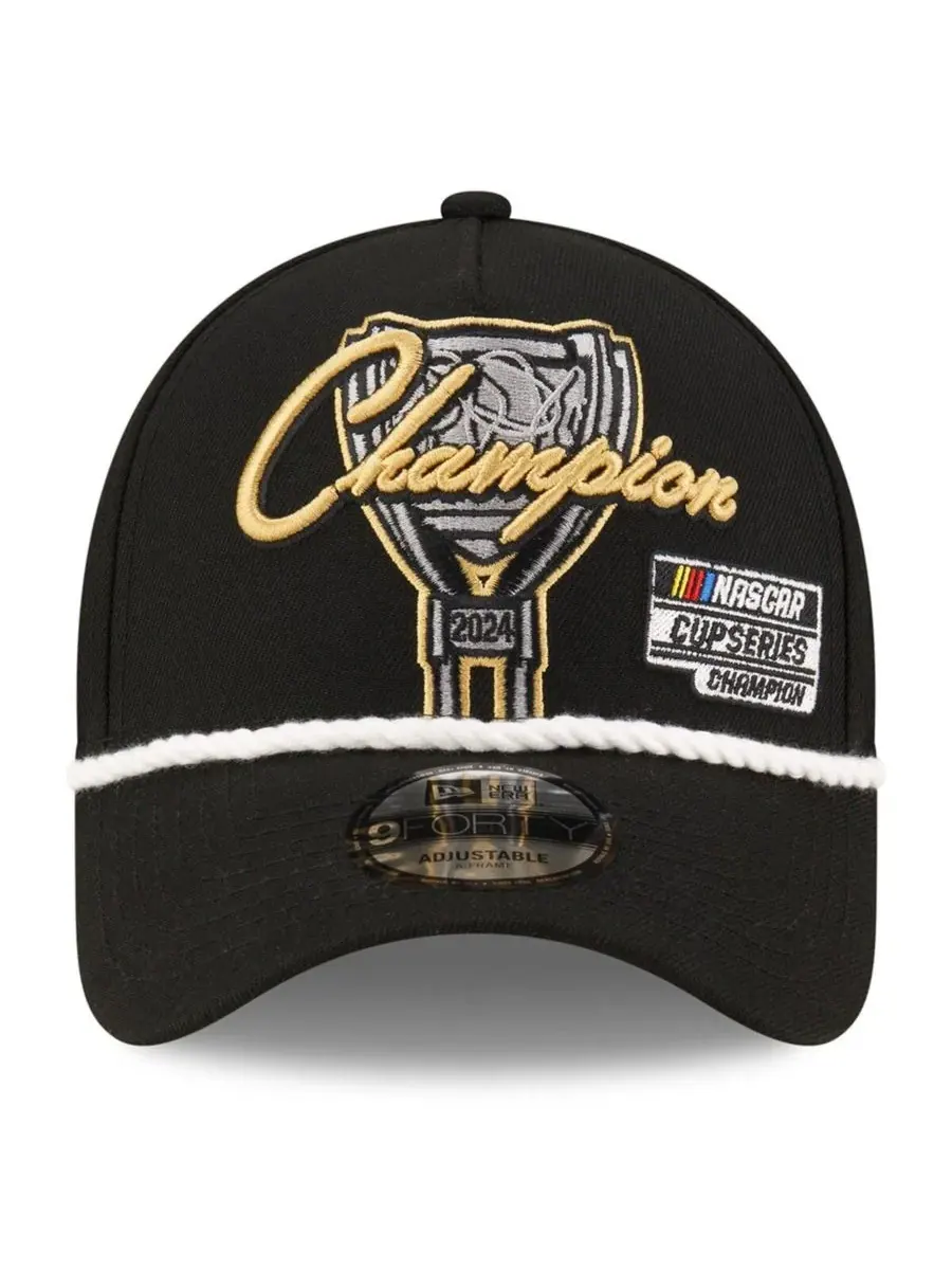 New Era Мужская черная регулируемая кепка Joey Logano 2024 NASCAR Cup Series Champion 9FORTY — изображение 4 из 4, черный