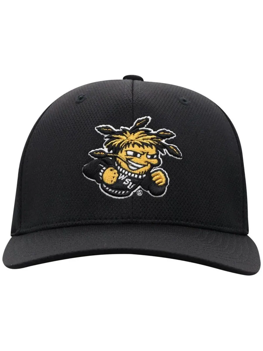 Top of the World Мужская черная бейсболка Wichita State Shockers Reflex Flex — изображение 1 из 3, черный