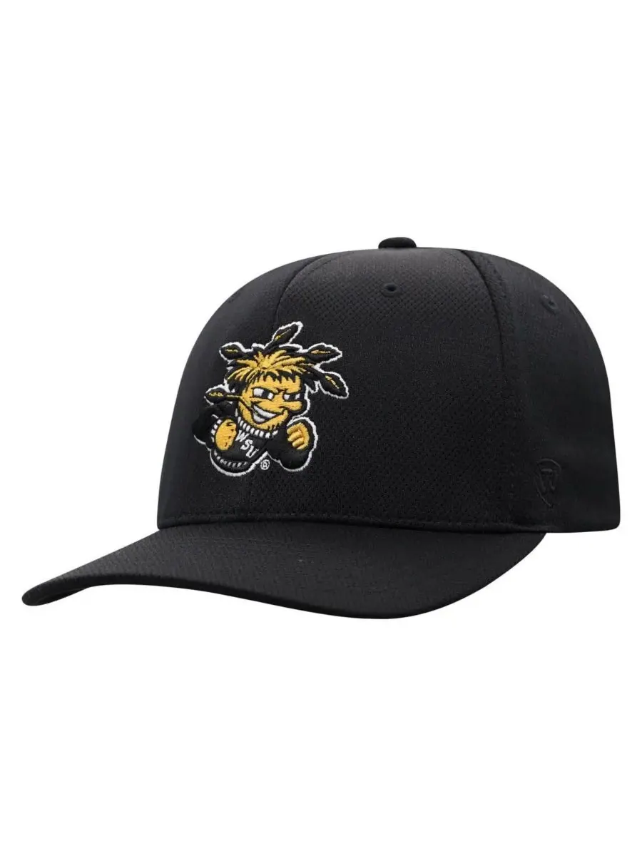 Top of the World Мужская черная бейсболка Wichita State Shockers Reflex Flex — изображение 3 из 3, черный