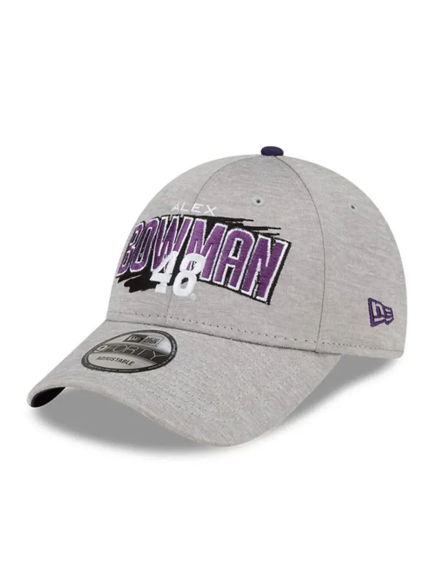 New Era Мужская серая кепка Alex Bowman Name Splash 9FORTY с регулируемой застежкой-регулятором — изображение 1 из 2, серый