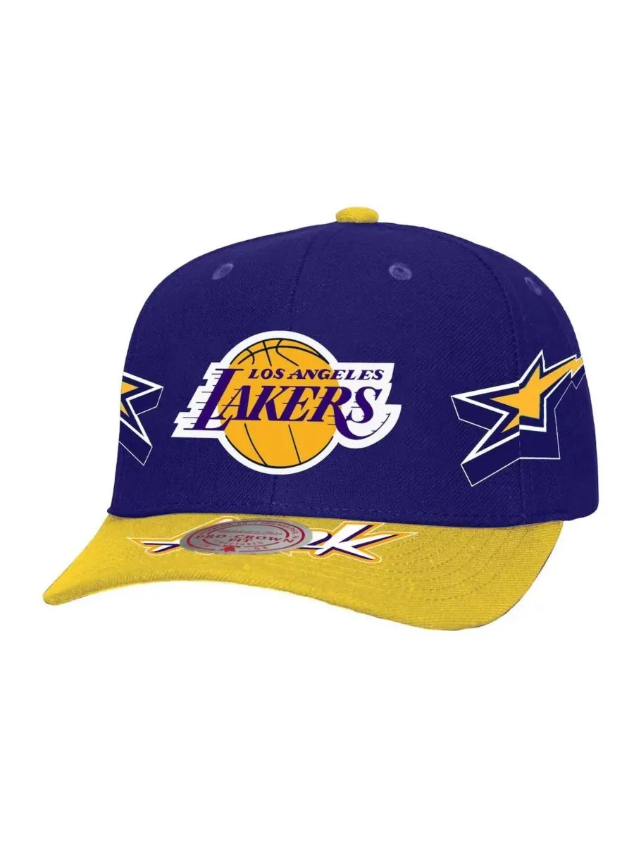 Mitchell & Ness Мужская фиолетово-золотая регулируемая кепка Los Angeles Lakers AS2K Stars Pro Crown — изображение 1 из 2