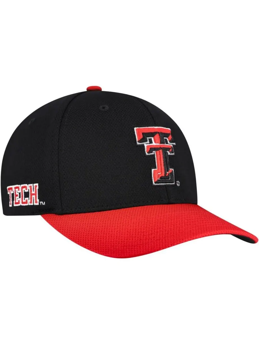 Top of the World Мужская двухцветная кепка Texas Tech Red Raiders Reflex черно-красного цвета — изображение 1 из 4