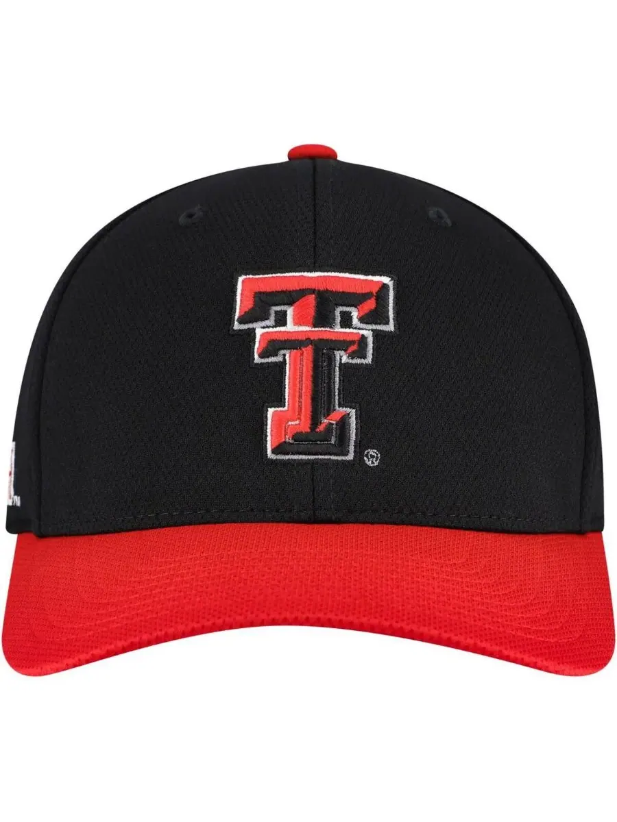 Top of the World Мужская двухцветная кепка Texas Tech Red Raiders Reflex черно-красного цвета — изображение 2 из 4