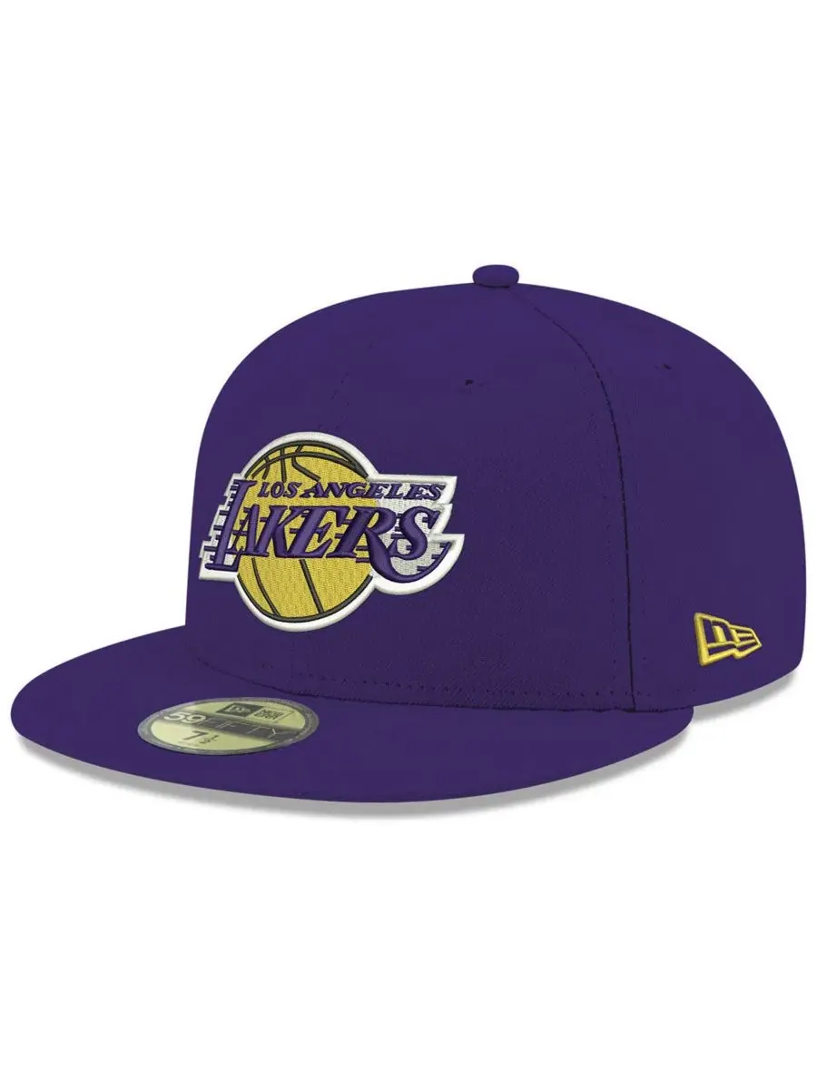 Кепка с высокой тульей Los Angeles Lakers Basic 59FIFTY Fitted New Era — изображение 1 из 4, фиолетовый