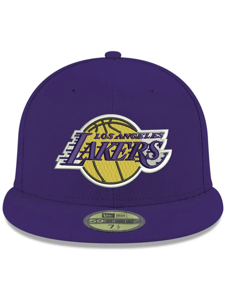 Кепка с высокой тульей Los Angeles Lakers Basic 59FIFTY Fitted New Era — изображение 2 из 4, фиолетовый