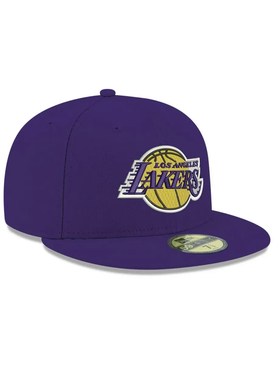 Кепка с высокой тульей Los Angeles Lakers Basic 59FIFTY Fitted New Era — изображение 3 из 4, фиолетовый