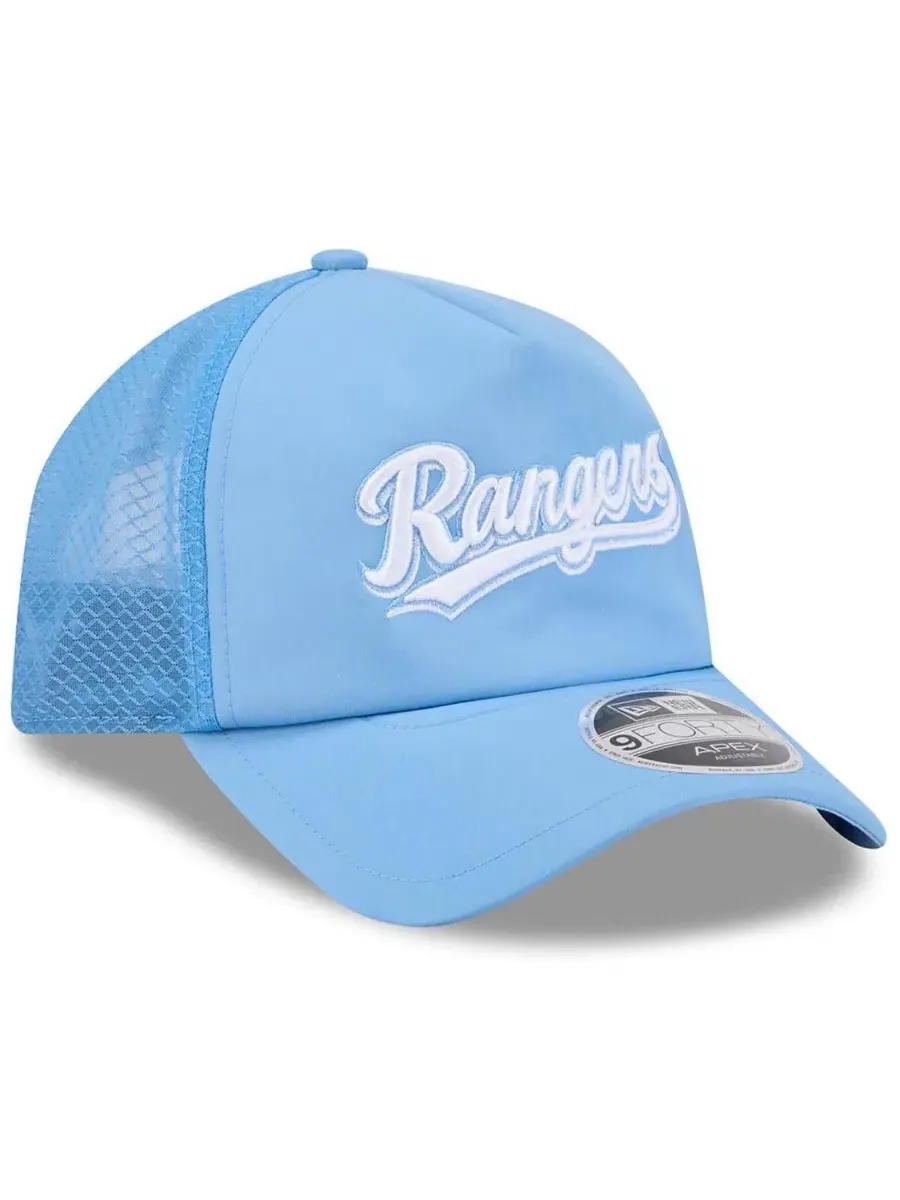 Бейсболка с вышитым логотипом Texas Rangers New Era — изображение 3 из 4, светлый синий