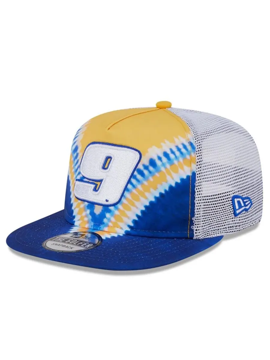 New Era Мужская синяя бейсболка Chase Elliott Golfer Tie-Dye Snapback — изображение 1 из 5, синий