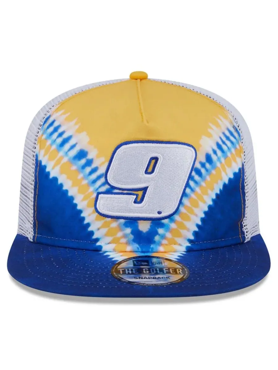New Era Мужская синяя бейсболка Chase Elliott Golfer Tie-Dye Snapback — изображение 3 из 5, синий