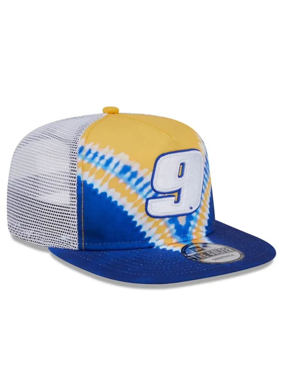 New Era Мужская синяя бейсболка Chase Elliott Golfer Tie-Dye Snapback — изображение 5 из 5, синий