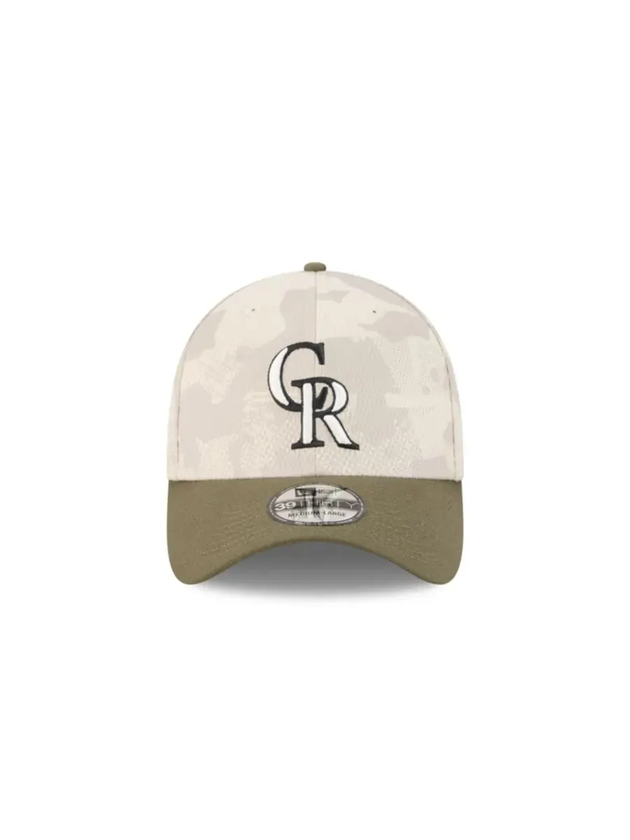 New Era Мужская светло-бежевая/оливковая кепка Colorado Rockies 2025, посвященная Дню вооруженных — изображение 3 из 7