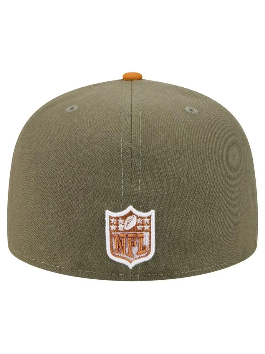 New Era Мужская кепка Dallas Cowboys 2-Tone Color Pack A-Frame 59FIFTY оливково-коричневого цвета — изображение 2 из 4