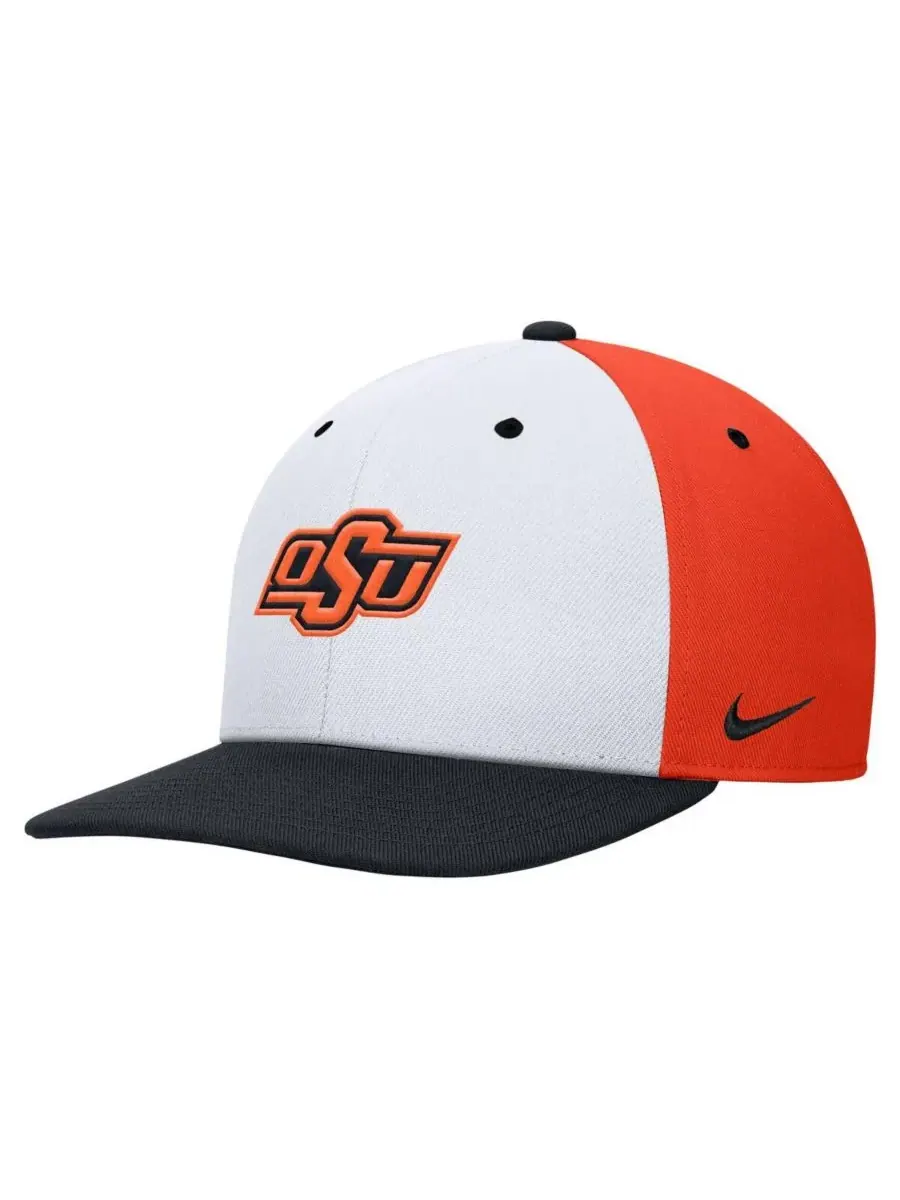 Nike Мужская бело-оранжевая бейсболка Oklahoma State Cowboys Pro Performance Snapback — изображение 3 из 3, белый оранжевый