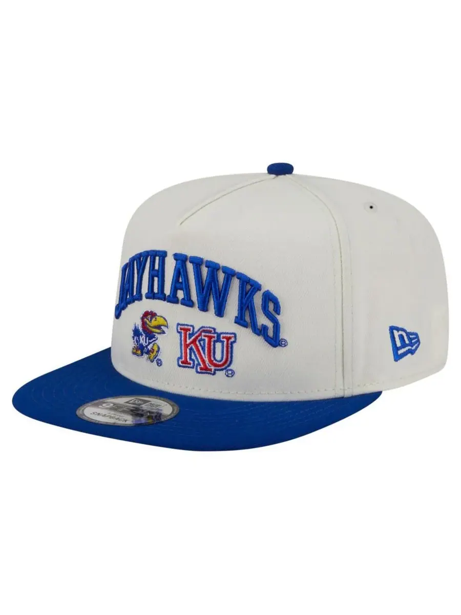 New Era Мужская белая бейсболка Kansas Jayhawks Collegiate 9FIFTY A-Frame Snapback — изображение 1 из 4, белый