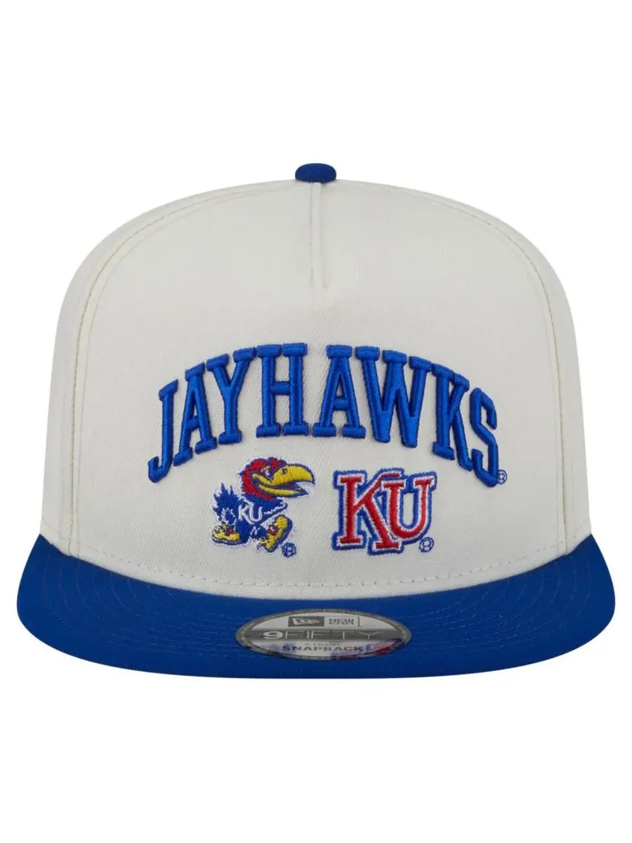 New Era Мужская белая бейсболка Kansas Jayhawks Collegiate 9FIFTY A-Frame Snapback — изображение 2 из 4, белый