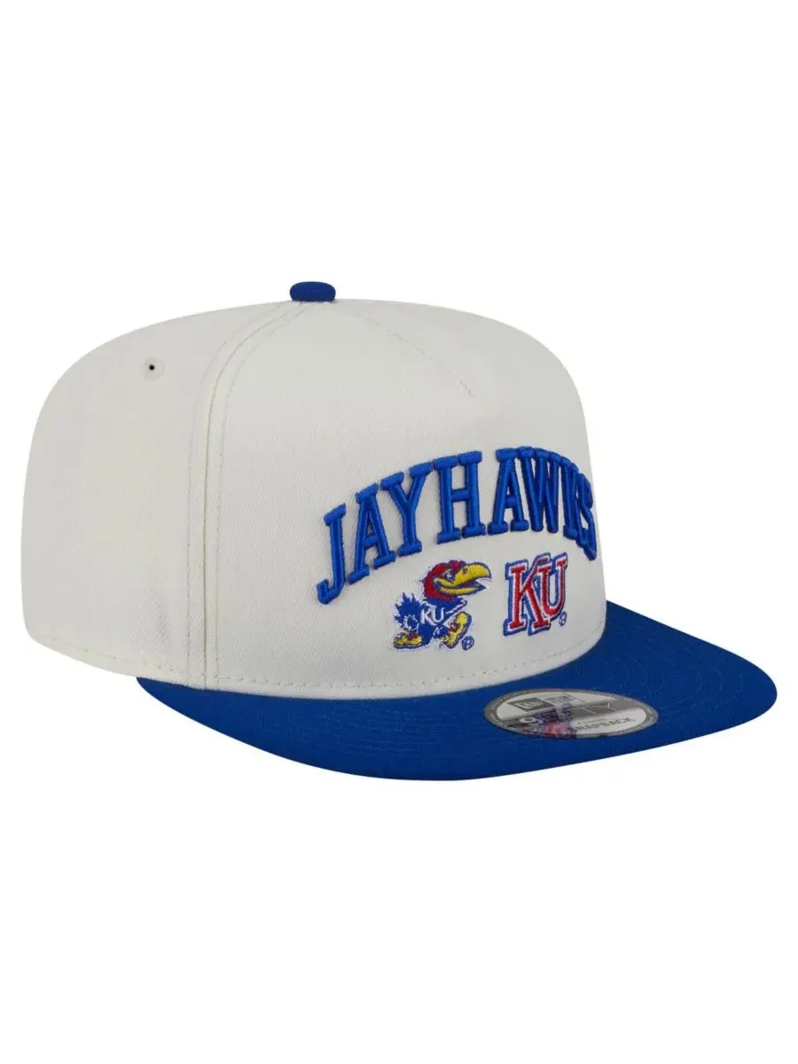New Era Мужская белая бейсболка Kansas Jayhawks Collegiate 9FIFTY A-Frame Snapback — изображение 3 из 4, белый